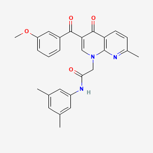 molecular formula C27H25N3O4 B2455212 N-(3,5-dimethylphenyl)-2-[3-(3-methoxybenzoyl)-7-methyl-4-oxo-1,4-dihydro-1,8-naphthyridin-1-yl]acetamide CAS No. 894889-13-5