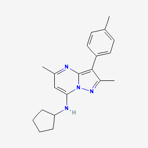 N-cyclopentyl-2,5-dimethyl-3-(4-methylphenyl)pyrazolo[1,5-a]pyrimidin-7-amine