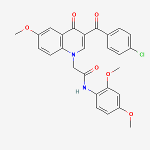 2-[3-(4-chlorobenzoyl)-6-methoxy-4-oxoquinolin-1-yl]-N-(2,4-dimethoxyphenyl)acetamide