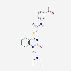 N-(3-acetylphenyl)-2-((1-(2-(diethylamino)ethyl)-2-oxo-1,2,5,6,7,8-hexahydroquinazolin-4-yl)thio)acetamide