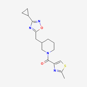 (3-((3-Cyclopropyl-1,2,4-oxadiazol-5-yl)methyl)piperidin-1-yl)(2-methylthiazol-4-yl)methanone