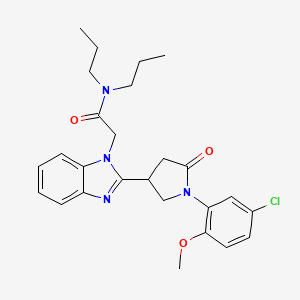 2-{2-[1-(5-chloro-2-methoxyphenyl)-5-oxopyrrolidin-3-yl]-1H-benzimidazol-1-yl}-N,N-dipropylacetamide