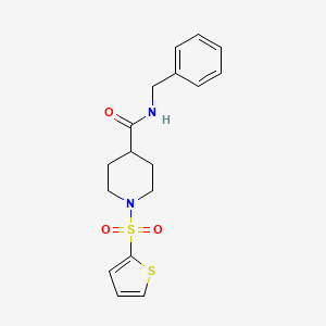 molecular formula C17H20N2O3S2 B2455257 N-benzyl-1-(thiophen-2-ylsulfonyl)piperidine-4-carboxamide CAS No. 325702-20-3