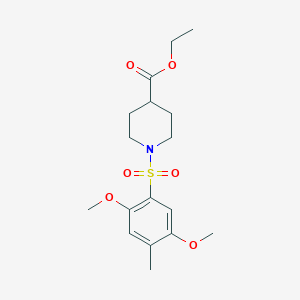 molecular formula C17H25NO6S B245526 ETHYL 1-(2,5-DIMETHOXY-4-METHYLBENZENESULFONYL)PIPERIDINE-4-CARBOXYLATE 
