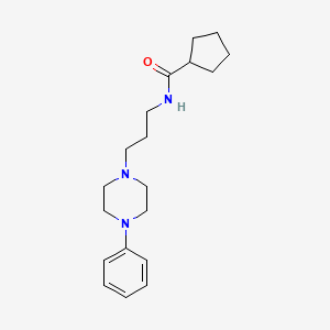 molecular formula C19H29N3O B2455267 N-[3-(4-phenylpiperazin-1-yl)propyl]cyclopentanecarboxamide CAS No. 1049374-09-5