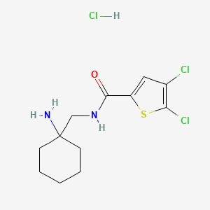 molecular formula C12H17Cl3N2OS B2455280 N-[(1-Aminocyclohexyl)methyl]-4,5-dichlorothiophene-2-carboxamide;hydrochloride CAS No. 2418715-42-9