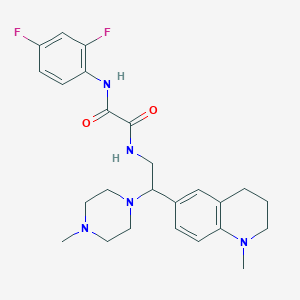 molecular formula C25H31F2N5O2 B2455281 N1-(2,4-difluorophenyl)-N2-(2-(1-methyl-1,2,3,4-tetrahydroquinolin-6-yl)-2-(4-methylpiperazin-1-yl)ethyl)oxalamide CAS No. 921901-69-1