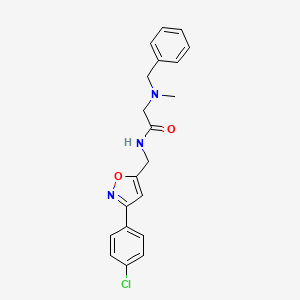 molecular formula C20H20ClN3O2 B2455285 2-[benzyl(methyl)amino]-N-{[3-(4-chlorophenyl)-1,2-oxazol-5-yl]methyl}acetamide CAS No. 478043-52-6