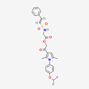 [2-[1-[4-(difluoromethoxy)phenyl]-2,5-dimethylpyrrol-3-yl]-2-oxoethyl] 2-[[(E)-2-phenylethenyl]sulfonylamino]acetate