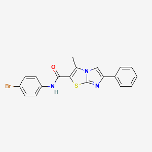 molecular formula C19H14BrN3OS B2455305 N-(4-bromophenyl)-3-methyl-6-phenylimidazo[2,1-b]thiazole-2-carboxamide CAS No. 879918-43-1