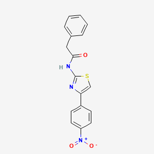 molecular formula C17H13N3O3S B2455306 (E)-N-(4-(4-nitrophenyl)thiazol-2(3H)-ylidene)-2-phenylacetamide CAS No. 313403-68-8
