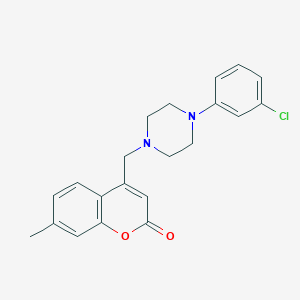 molecular formula C21H21ClN2O2 B2455308 4-{[4-(3-chlorophenyl)piperazin-1-yl]methyl}-7-methyl-2H-chromen-2-one CAS No. 877782-78-0