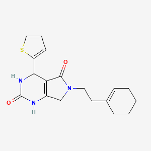 6-(2-(cyclohex-1-en-1-yl)ethyl)-4-(thiophen-2-yl)-3,4,6,7-tetrahydro-1H-pyrrolo[3,4-d]pyrimidine-2,5-dione