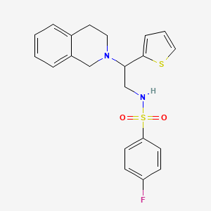 N-(2-(3,4-dihydroisoquinolin-2(1H)-yl)-2-(thiophen-2-yl)ethyl)-4-fluorobenzenesulfonamide