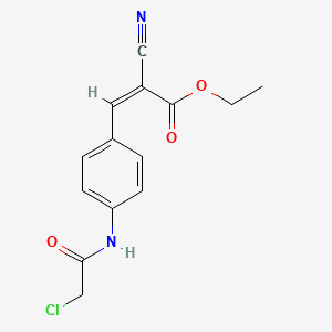 molecular formula C14H13ClN2O3 B2455321 Ethyl (Z)-3-[4-[(2-chloroacetyl)amino]phenyl]-2-cyanoprop-2-enoate CAS No. 325475-51-2
