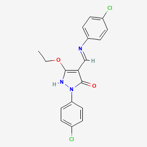 4-[(4-chloroanilino)methylene]-2-(4-chlorophenyl)-5-ethoxy-2,4-dihydro-3H-pyrazol-3-one