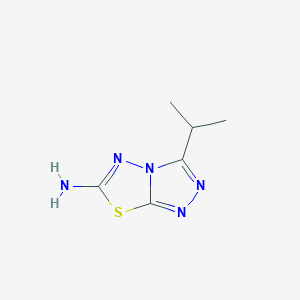 molecular formula C6H9N5S B2455328 3-Isopropyl[1,2,4]triazolo[3,4-b][1,3,4]thiadiazol-6-amine CAS No. 893746-03-7
