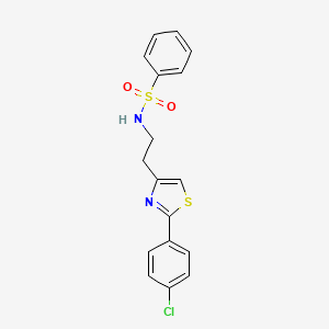 B2455343 N-{2-[2-(4-chlorophenyl)-1,3-thiazol-4-yl]ethyl}benzenesulfonamide CAS No. 932987-55-8