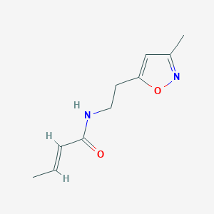 molecular formula C10H14N2O2 B2455355 (E)-N-(2-(3-methylisoxazol-5-yl)ethyl)but-2-enamide CAS No. 1421587-12-3