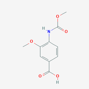 molecular formula C10H11NO5 B2455359 3-Methoxy-4-((methoxycarbonyl)amino)benzoic acid CAS No. 1784632-67-2