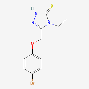 molecular formula C11H12BrN3OS B2455362 5-[(4-bromophenoxy)methyl]-4-ethyl-4H-1,2,4-triazole-3-thiol 