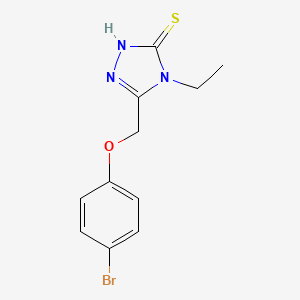 molecular formula C11H12BrN3OS B2455362 5-[(4-bromophenoxy)methyl]-4-ethyl-4H-1,2,4-triazole-3-thiol CAS No. 491647-35-9