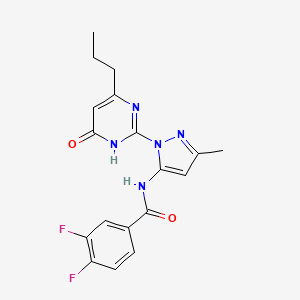 3,4-difluoro-N-(3-methyl-1-(6-oxo-4-propyl-1,6-dihydropyrimidin-2-yl)-1H-pyrazol-5-yl)benzamide