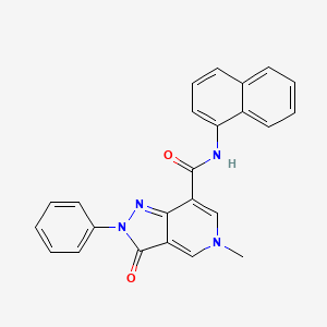 molecular formula C24H18N4O2 B2455367 5-methyl-N-(naphthalen-1-yl)-3-oxo-2-phenyl-3,5-dihydro-2H-pyrazolo[4,3-c]pyridine-7-carboxamide CAS No. 923112-73-6