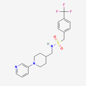 molecular formula C19H22F3N3O2S B2455368 N-((1-(pyridin-3-yl)piperidin-4-yl)methyl)-1-(4-(trifluoromethyl)phenyl)methanesulfonamide CAS No. 2034227-54-6