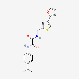 molecular formula C20H20N2O3S B2455369 N-[[4-(Furan-2-yl)thiophen-2-yl]methyl]-N'-(4-propan-2-ylphenyl)oxamide CAS No. 2379988-48-2