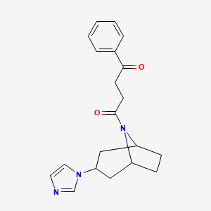 molecular formula C20H23N3O2 B2455371 1-((1R,5S)-3-(1H-咪唑-1-基)-8-氮杂双环[3.2.1]辛-8-基)-4-苯基丁烷-1,4-二酮 CAS No. 2310142-12-0