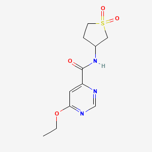 molecular formula C11H15N3O4S B2455373 N-(1,1-dioxidotetrahydrothiophen-3-yl)-6-ethoxypyrimidine-4-carboxamide CAS No. 2034363-94-3