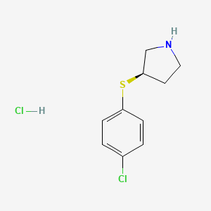 molecular formula C10H13Cl2NS B2455410 (R)-3-((4-Chlorophenyl)thio)pyrrolidine hydrochloride CAS No. 1354019-50-3