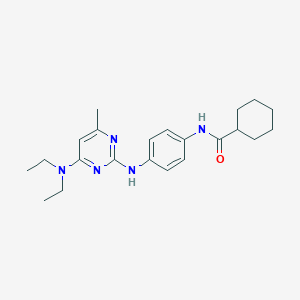 molecular formula C22H31N5O B2455440 N-(4-{[4-(diethylamino)-6-methylpyrimidin-2-yl]amino}phenyl)cyclohexanecarboxamide CAS No. 923174-11-2