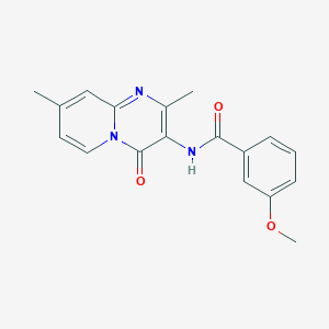 molecular formula C18H17N3O3 B2455452 N-(2,8-dimethyl-4-oxo-4H-pyrido[1,2-a]pyrimidin-3-yl)-3-methoxybenzamide CAS No. 897616-79-4