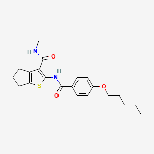 molecular formula C21H26N2O3S B2455489 N-methyl-2-[4-(pentyloxy)benzamido]-4H,5H,6H-cyclopenta[b]thiophene-3-carboxamide CAS No. 893097-69-3
