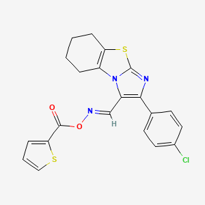 2-(4-Chlorophenyl)-3-({[(2-thienylcarbonyl)oxy]imino}methyl)-5,6,7,8-tetrahydroimidazo[2,1-b][1,3]benzothiazole