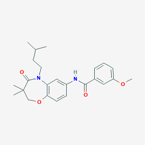 molecular formula C24H30N2O4 B2455535 N-(5-isopentyl-3,3-dimethyl-4-oxo-2,3,4,5-tetrahydrobenzo[b][1,4]oxazepin-7-yl)-3-methoxybenzamide CAS No. 921778-05-4