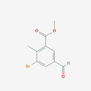 molecular formula C10H9BrO3 B2455555 Methyl 3-bromo-5-formyl-2-methylbenzoate CAS No. 2248380-50-7