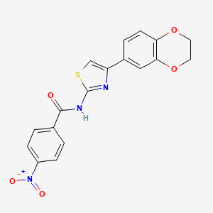 B2455577 N-[4-(2,3-dihydro-1,4-benzodioxin-6-yl)-1,3-thiazol-2-yl]-4-nitrobenzamide CAS No. 864860-93-5