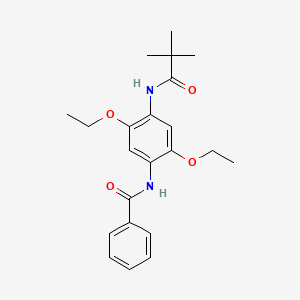 molecular formula C22H28N2O4 B2455582 N-[4-(2,2-DIMETHYLPROPANAMIDO)-2,5-DIETHOXYPHENYL]BENZAMIDE CAS No. 288844-08-6