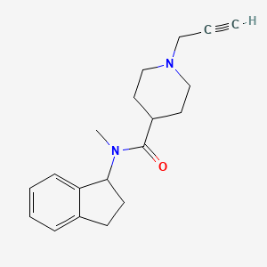 molecular formula C19H24N2O B2455620 N-(2,3-Dihydro-1H-inden-1-yl)-N-methyl-1-prop-2-ynylpiperidine-4-carboxamide CAS No. 1427915-08-9