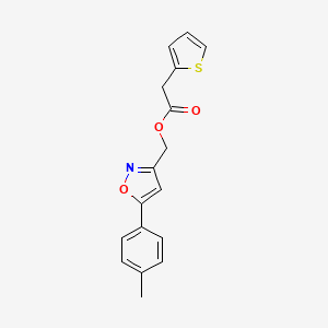B2455625 (5-(p-Tolyl)isoxazol-3-yl)methyl 2-(thiophen-2-yl)acetate CAS No. 946238-12-6
