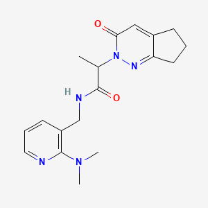 molecular formula C18H23N5O2 B2455631 N-((2-(dimethylamino)pyridin-3-yl)methyl)-2-(3-oxo-3,5,6,7-tetrahydro-2H-cyclopenta[c]pyridazin-2-yl)propanamide CAS No. 2097920-33-5