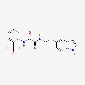 molecular formula C20H18F3N3O2 B2455651 N1-(2-(1-methyl-1H-indol-5-yl)ethyl)-N2-(2-(trifluoromethyl)phenyl)oxalamide CAS No. 2034303-91-6