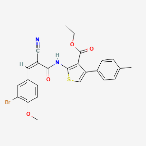 molecular formula C25H21BrN2O4S B2455654 Ethyl 2-[[(Z)-3-(3-bromo-4-methoxyphenyl)-2-cyanoprop-2-enoyl]amino]-4-(4-methylphenyl)thiophene-3-carboxylate CAS No. 380423-75-6