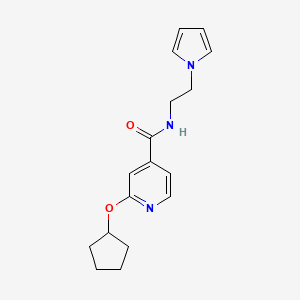 molecular formula C17H21N3O2 B2455664 N-(2-(1H-pyrrol-1-yl)ethyl)-2-(cyclopentyloxy)isonicotinamide CAS No. 2034618-07-8