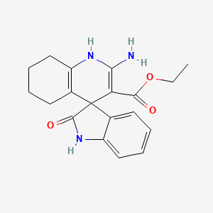 molecular formula C19H21N3O3 B2455667 ethyl 2'-amino-2-oxo-1,2,5',6',7',8'-hexahydro-1'H-spiro[indole-3,4'-quinoline]-3'-carboxylate CAS No. 134589-88-1