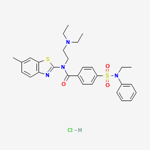 molecular formula C29H35ClN4O3S2 B2455681 N-(2-(diethylamino)ethyl)-4-(N-ethyl-N-phenylsulfamoyl)-N-(6-methylbenzo[d]thiazol-2-yl)benzamide hydrochloride CAS No. 1322281-46-8