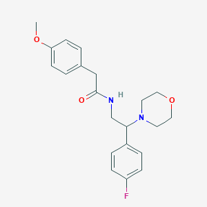 molecular formula C21H25FN2O3 B2455692 N-(2-(4-fluorophenyl)-2-morpholinoethyl)-2-(4-methoxyphenyl)acetamide CAS No. 850557-03-8